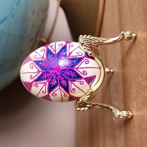 Vintage Pysanky hand decorated Easter egg Real Egg